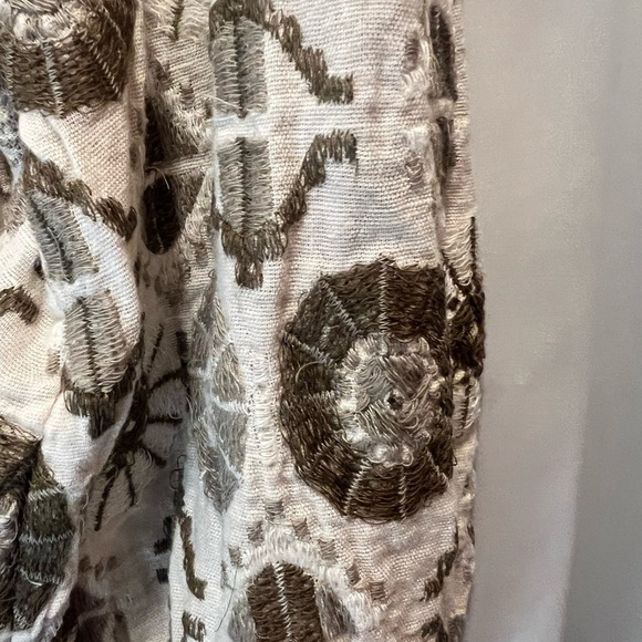Free People Cream Embroidered 3/4 Sleeve Blouse - Picture 7 of 9